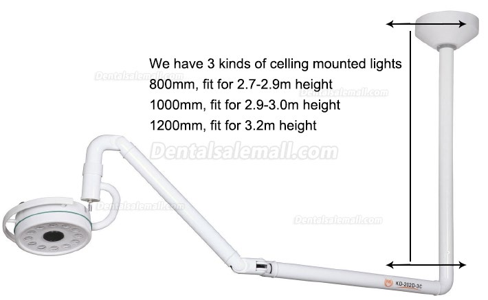 KWS 36W Ceiling mounted Dental LED Light Oral Operatory Lamp Shadowless Exam Surgical Light KD-2012D-3C