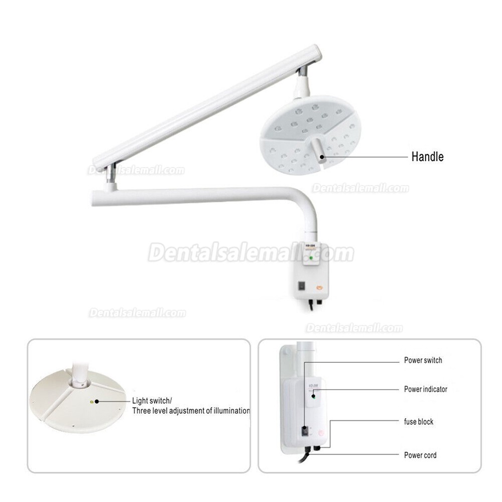 KWS KD-2018L-1 Wall-Mounted Dental Surgical LED Shadowless Operating Exam Light Touch Switch