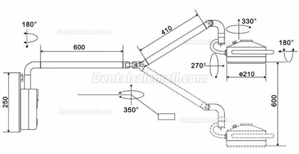 KWS® 36W Wall-mounted Dental Oral Led Surgical Lights KD-202D-3B