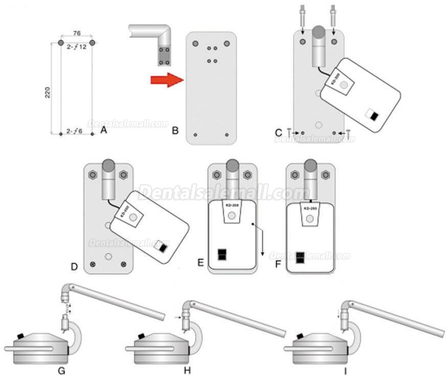 KWS® 36W Wall-mounted Dental Oral Led Surgical Lights KD-202D-3B