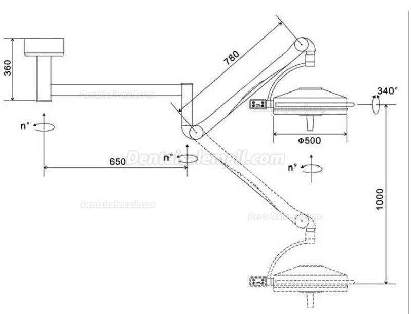 KWS KD-2036D-2 108W Ceiling-mounted Surgical Light Shadowless Exam Lamp Surgical Examination Light