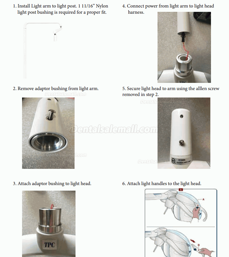 TPC Post Mount L600-LED Dental Lucent LED Operatory Light Surgical Lamp