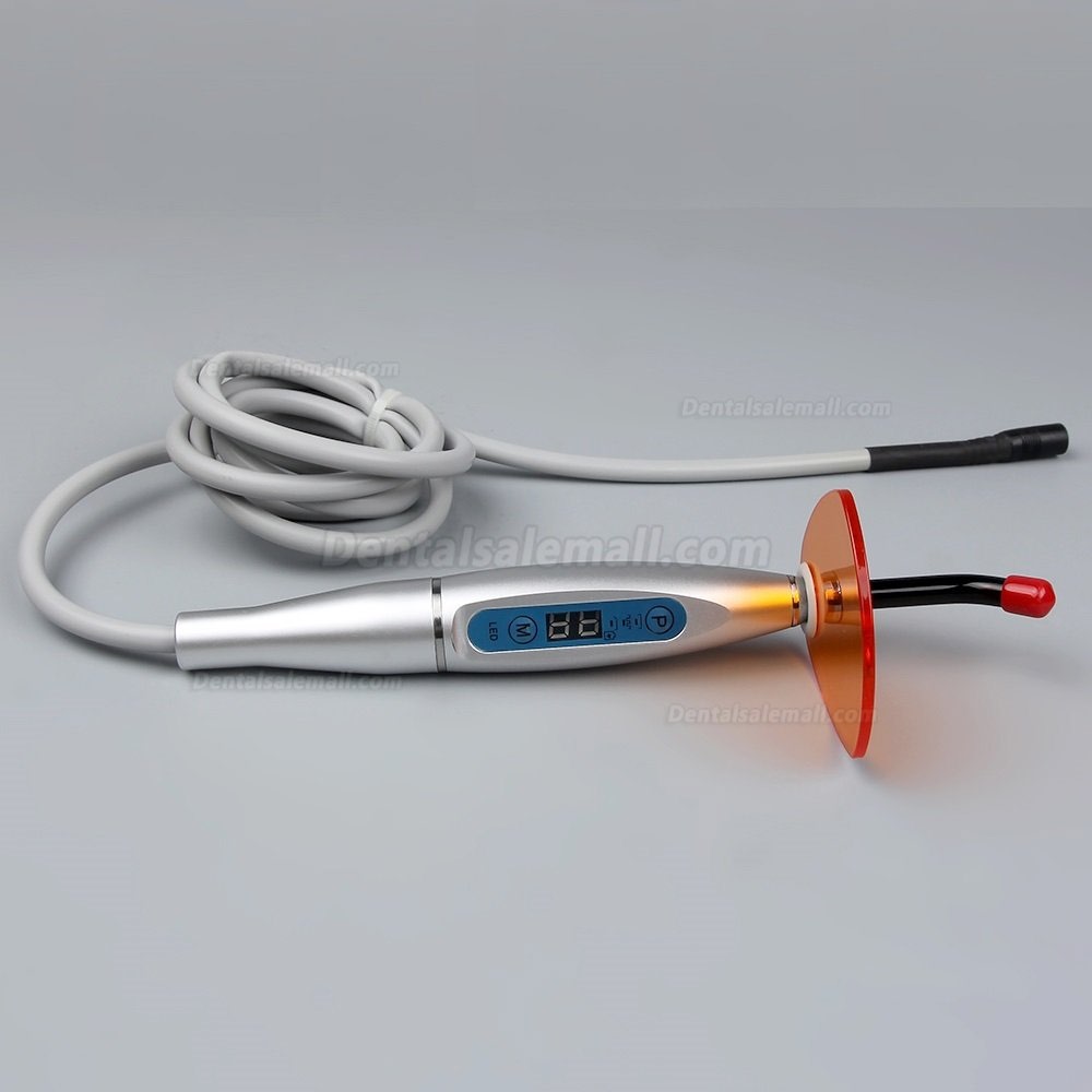 5W Dental Wired Built-in LED Curing Light Lamp 1500mw/cm2 High Indensity Silver