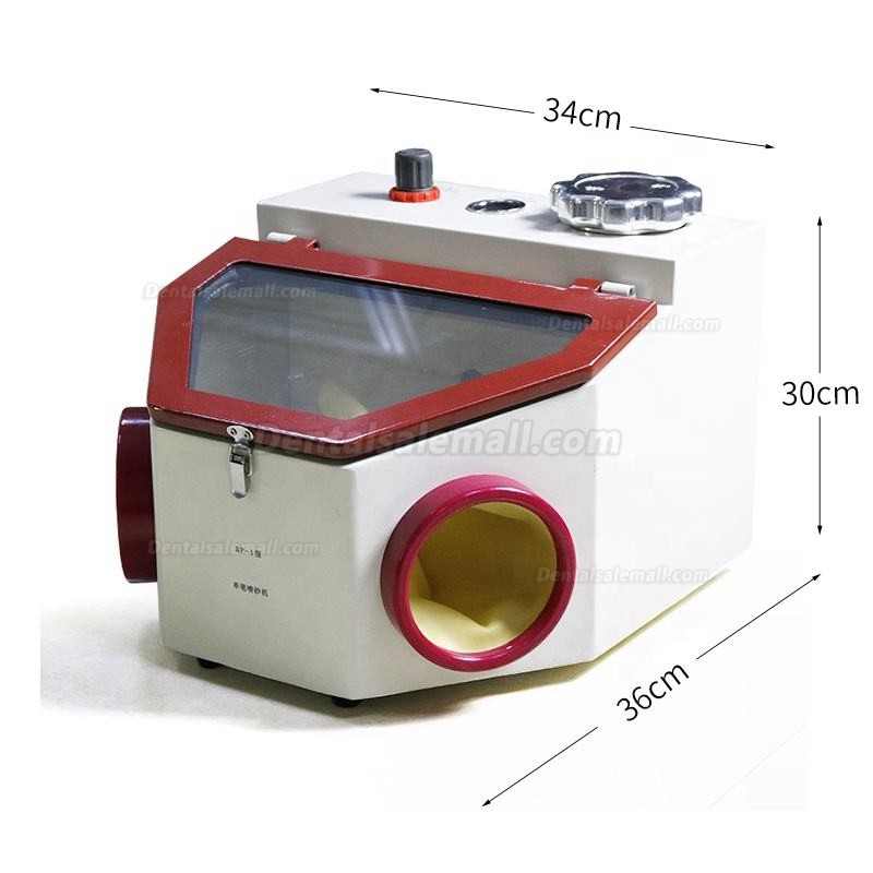 Dental Lab Sandblaster Sandblasting Machine with LED Twin-pen Dentistry Blasting Unit