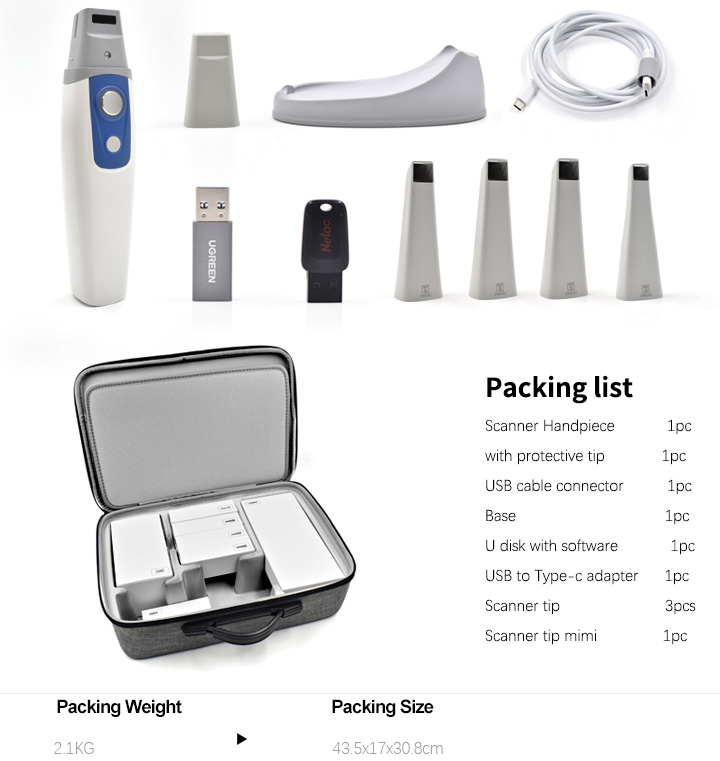 M108 Dental 3D Intraoral Scanner with Color Scan and LED Light Source USB 3.0