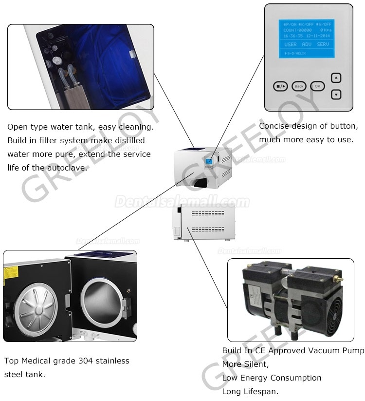 LAFOMED 8L MA-8-L Dental Medical Autoclave Sterilizer Vacuum Steam Class B With Printer