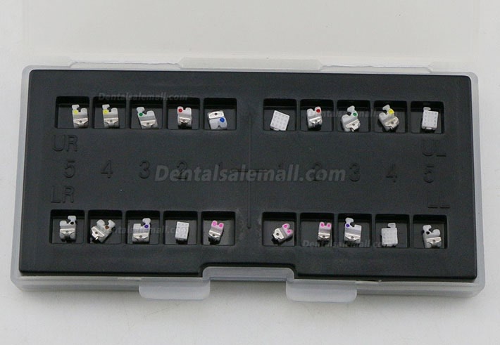 1Box Dental Orthodontic Self-ligating Ceramic Brackets Braces MBT 022 345 Hooks