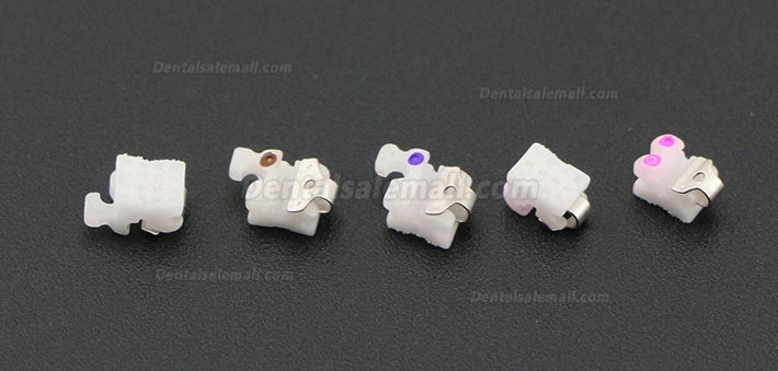 1Box Dental Orthodontic Self-ligating Ceramic Brackets Braces MBT 022 345 Hooks