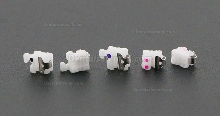 1Box Dental Orthodontic Self-ligating Ceramic Brackets Braces MBT 022 345 Hooks