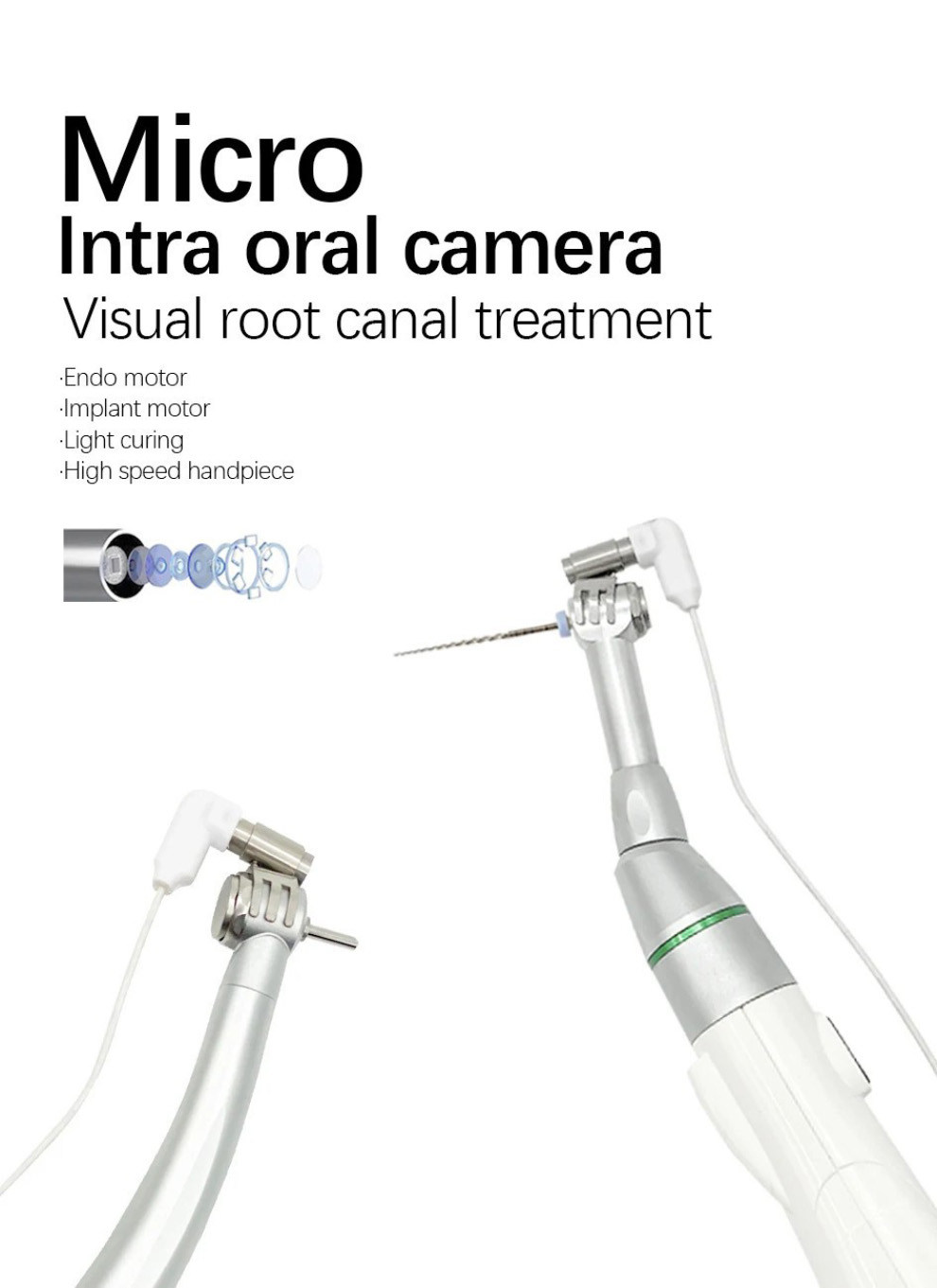 Dental Micro Intraoral Camera for Root Canal Treatment USB-A 1/9-Inch Image Sensor
