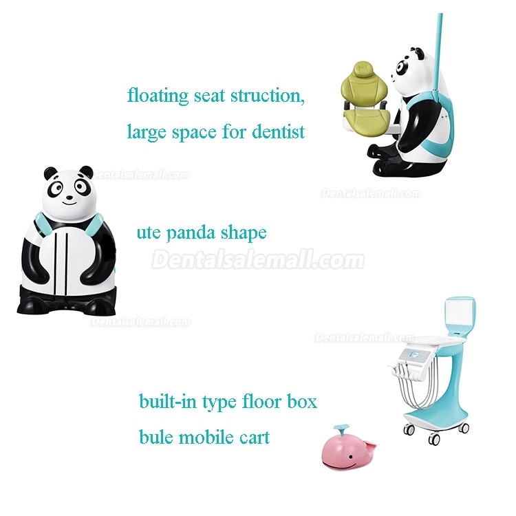 Cute comfortable children dental chair Panda shape and ocean style dental chair for children