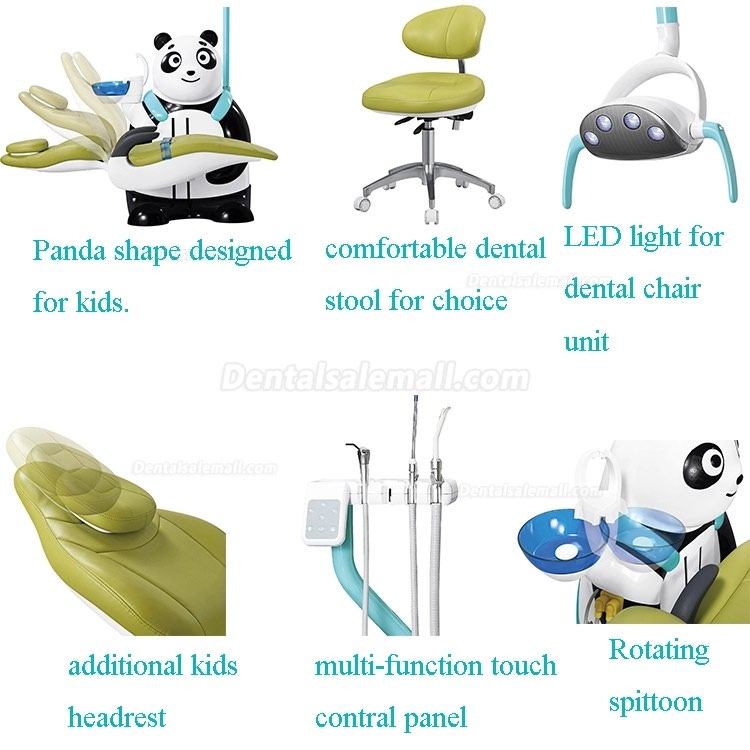 Cute comfortable children dental chair Panda shape and ocean style dental chair for children