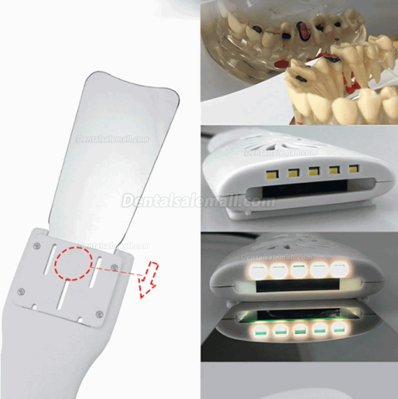 Dental Fog Free Intraoral Photography Mirror System Automatic Defogging Imaging Mirrors Stainless Steel Reflectors with LED Light