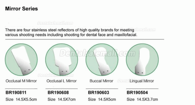 Dental Fog Free Intraoral Photography Mirror System Automatic Defogging Imaging Mirrors Stainless Steel Reflectors with LED Light