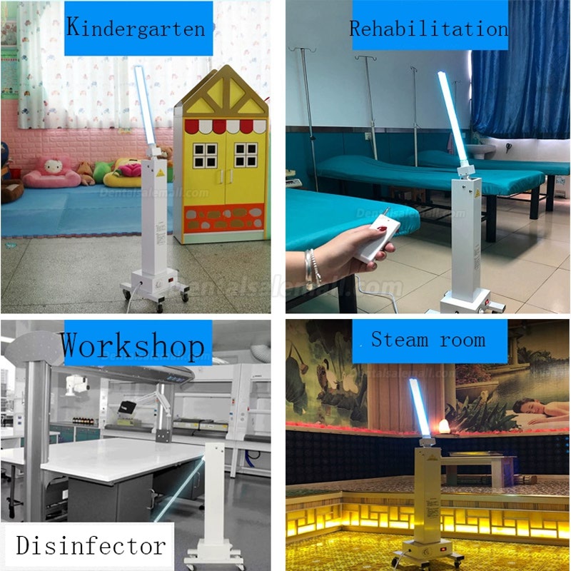 Mobile Trolley UV Sterilizer Disinfection Lamp Germicidal UV Sterilizing Light with Wheels