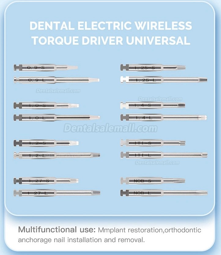 Electric Wireless Universal Implant Torque Wrench Kit with 16Pcs Screwdrivers