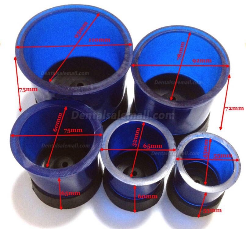 5 Pcs/lot Dental Lab Materials Blue Plastic Models Embedding Ring Centrifugal Casting Cup with Base