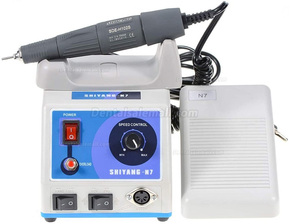 SHIYANG N7 Dental Micro Motor Polisher Machine + SDE-H102S 35K RPM Handpiece Compatible Marathon