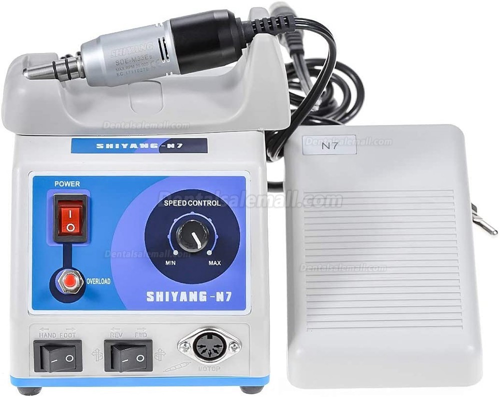 SHIYANG N7 35K RPM Dental Micro Motor Lab Polishing Machine Foot Pedal Control Type-E Compatible Marathon