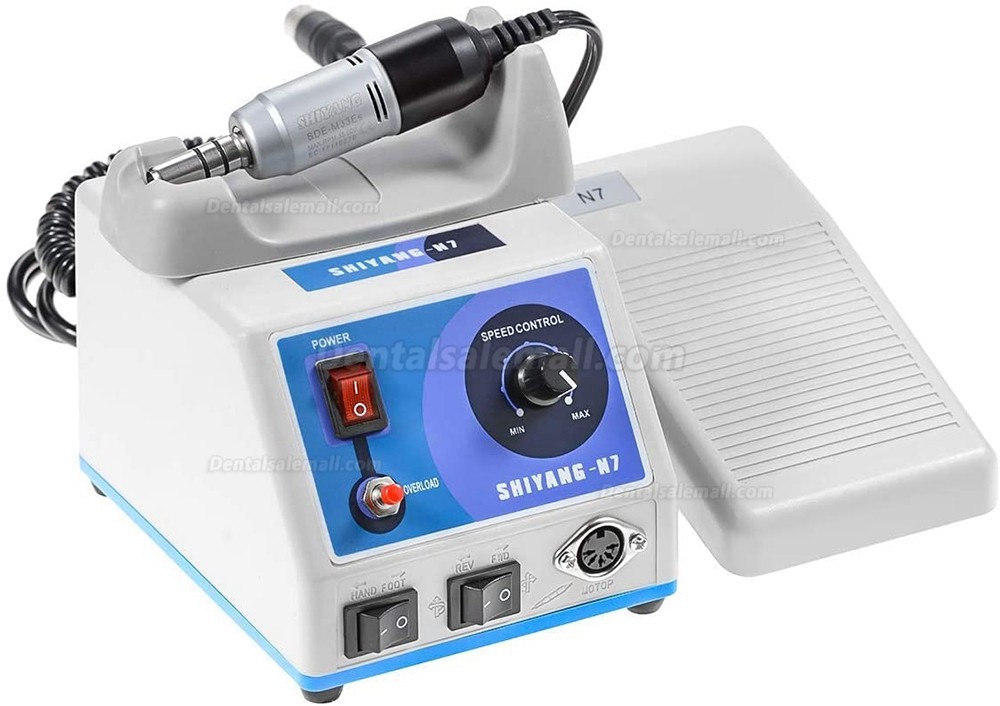 SHIYANG N7 35K RPM Dental Micro Motor Lab Polishing Machine Foot Pedal Control Type-E Compatible Marathon