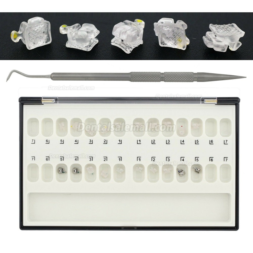 Ormco Damon C Style Dental Orthodontic Self-ligating Brackets Ceramic Roth 0.022 3-4-5 With Hooks Clear Braces With Tool