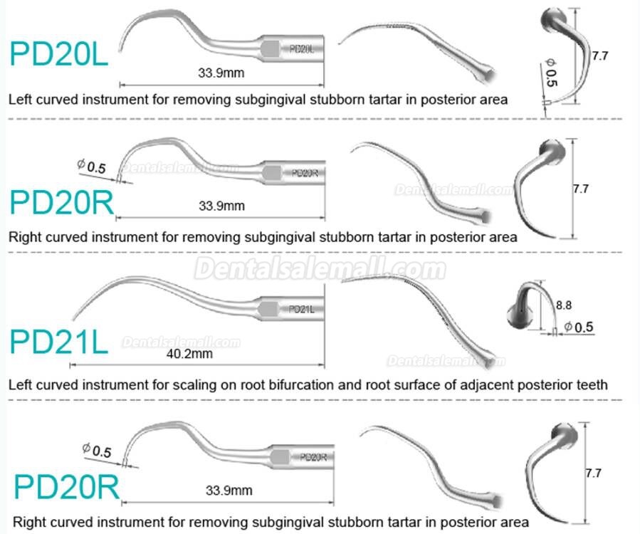 Refine Ultrasonic Scaler Tips P10 P11 P12 P14L P18 P20 P20L P20R P21 22 LR Fit Woodpecker EMS