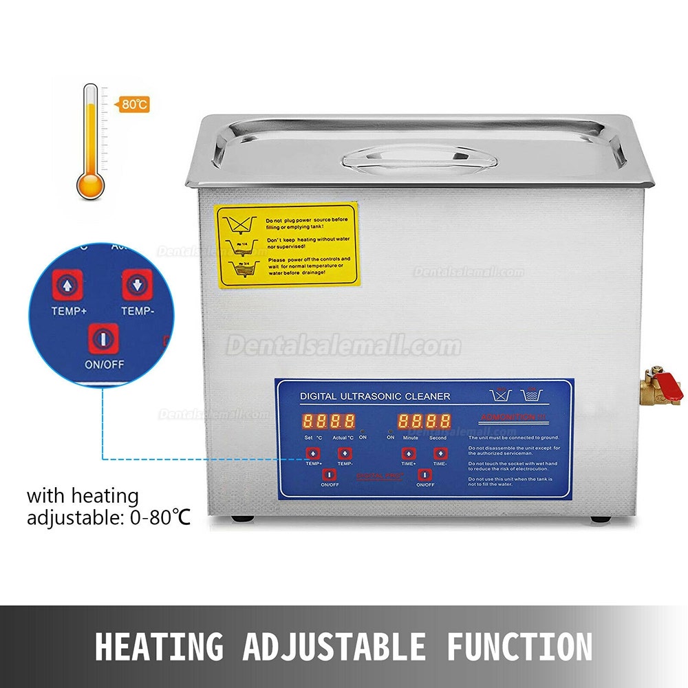 15L Ultrasonic Cleaner Stainless Steel Industry Heated Heater w/Timer PS-60A