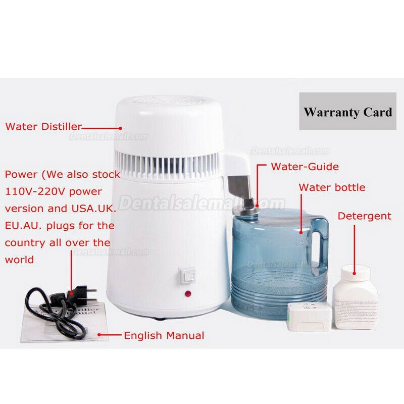 Electric Pure Water Distiller Countertop 750W 4L Dental Water Distilled Machine