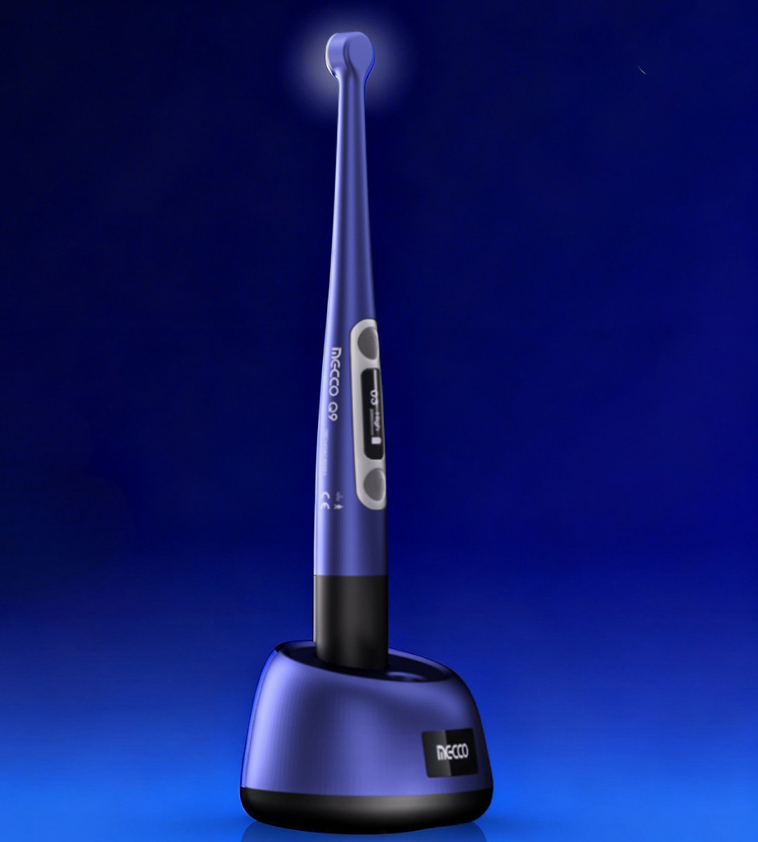 Mecco Q9 Wireless Dental LED Curing Light with Light Meter and Caries Detector