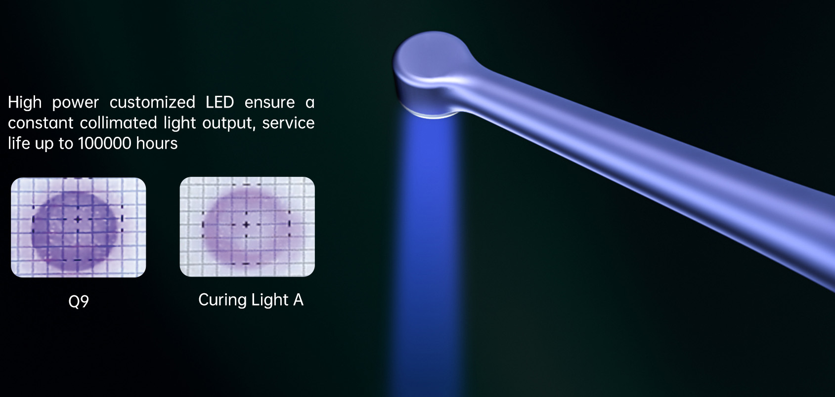 Mecco Q9 Wireless Dental LED Curing Light with Light Meter and Caries Detector