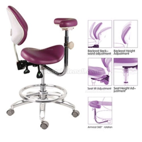 Medical Dentist Nurse Saddle Chair Luxury Mobile Doctors Stool PU Leather QY-MA-L