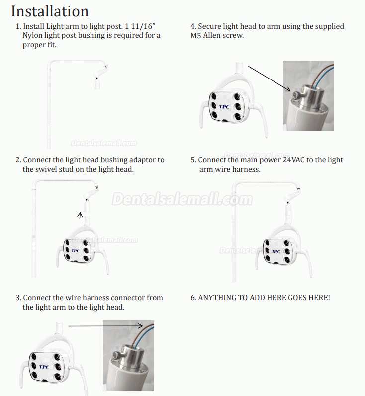 TPC L570-LED Ceiling Mounted Dental Operatory Light Lustrous with Motion Sensor