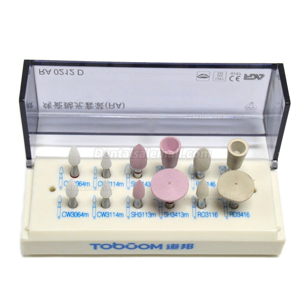 12Pcs/1Kit Dental High Gloss Polishing Kit For Zirconia RA0212D