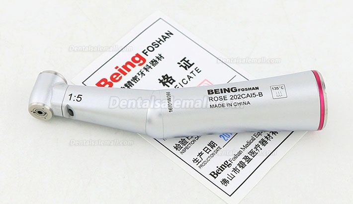 BEING Dental 1:5 Fiber Optic Contra Angle Handpiece Inner Water 1.6mm Red Ring