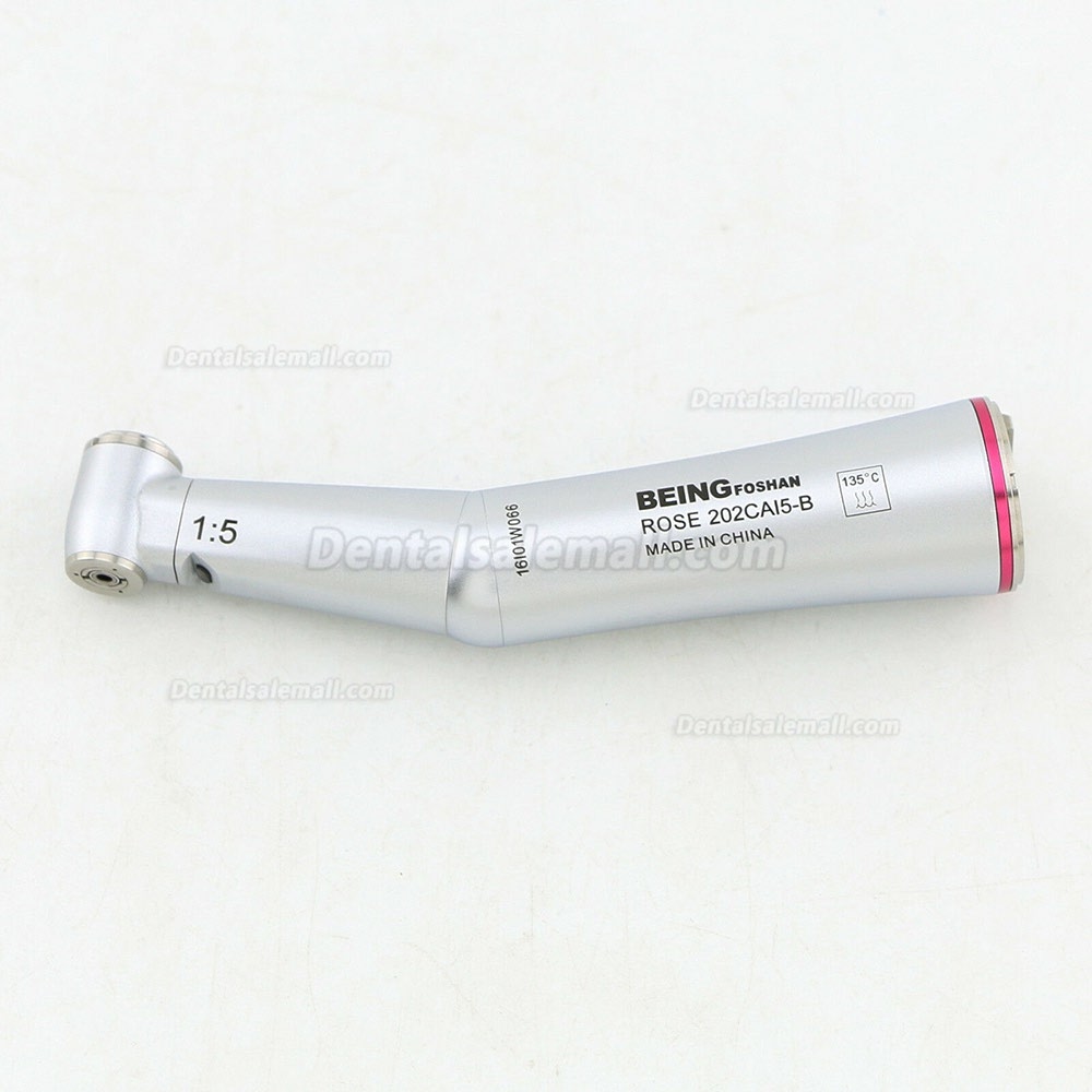 BEING Dental 1:5 Fiber Optic Contra Angle Handpiece Inner Water 1.6mm Red Ring