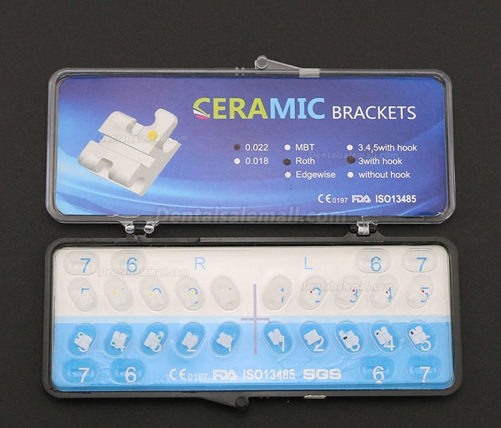 20Pcs/5Pack Dental Orthodontic Ceramic Bracket Braces ROTH 022 3 Hooks