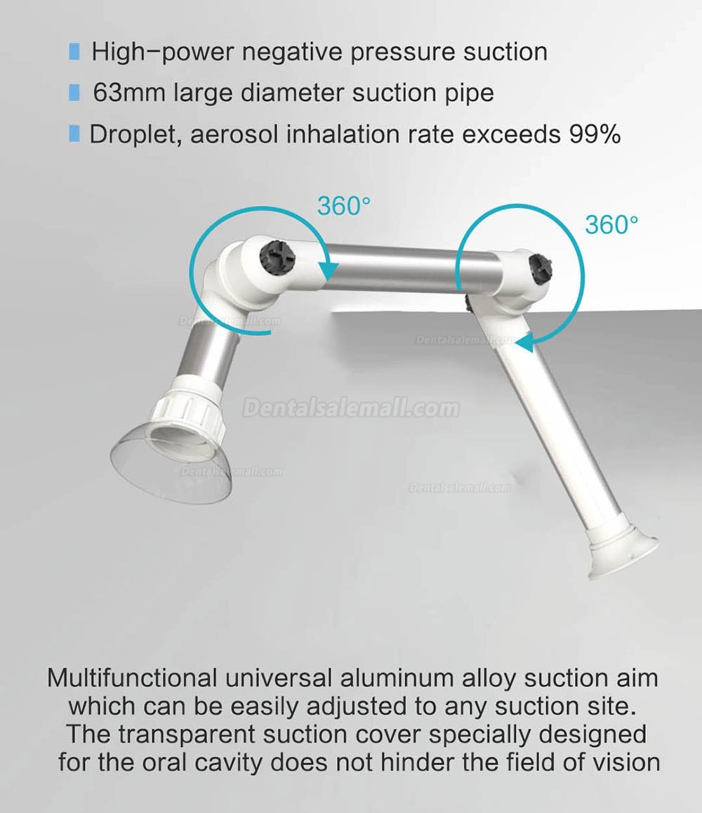 RUIWAN 220W RD80 Dental Chairside Extra-oral Vacuum Aspirator System 4 Filters layer+ 2 UV lamps + Plasma