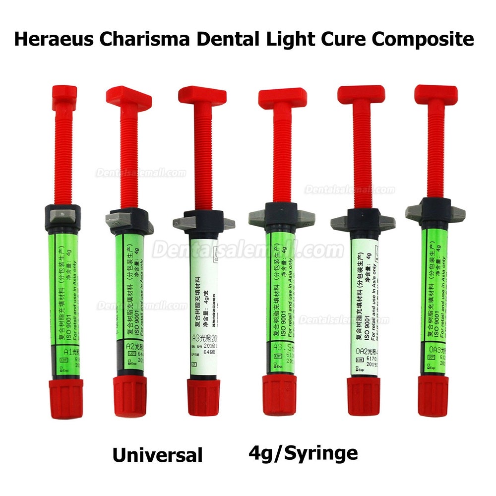 5 Pcs Charisma Dental Light Cure Composite Resin Universal 4g A1 A2 A3 A3.5 OA2