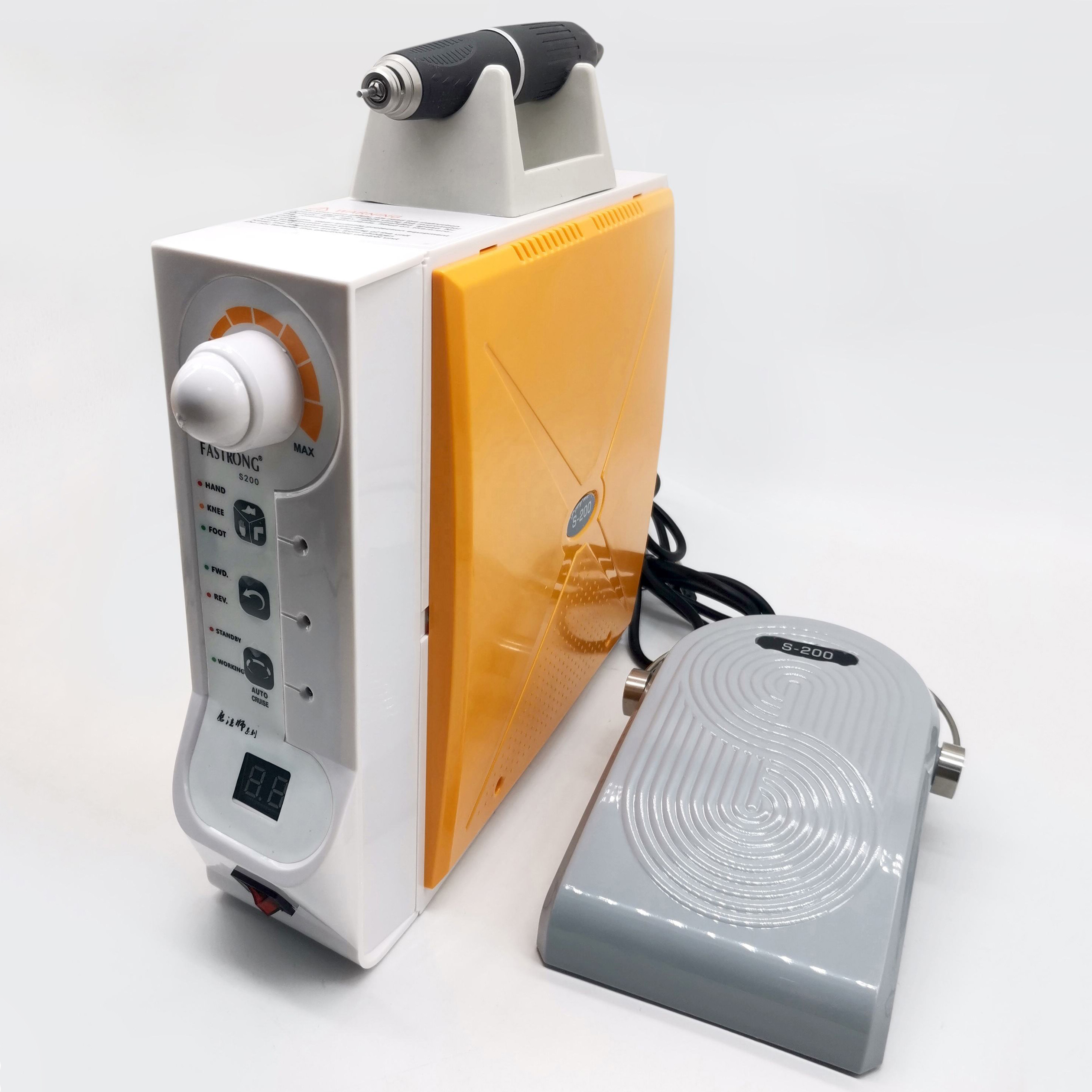 FASTSTRONG S-200 Dental Lab Brushless Micro Motor 60K RPM Handpiece with Hand / Knee / Foot Control