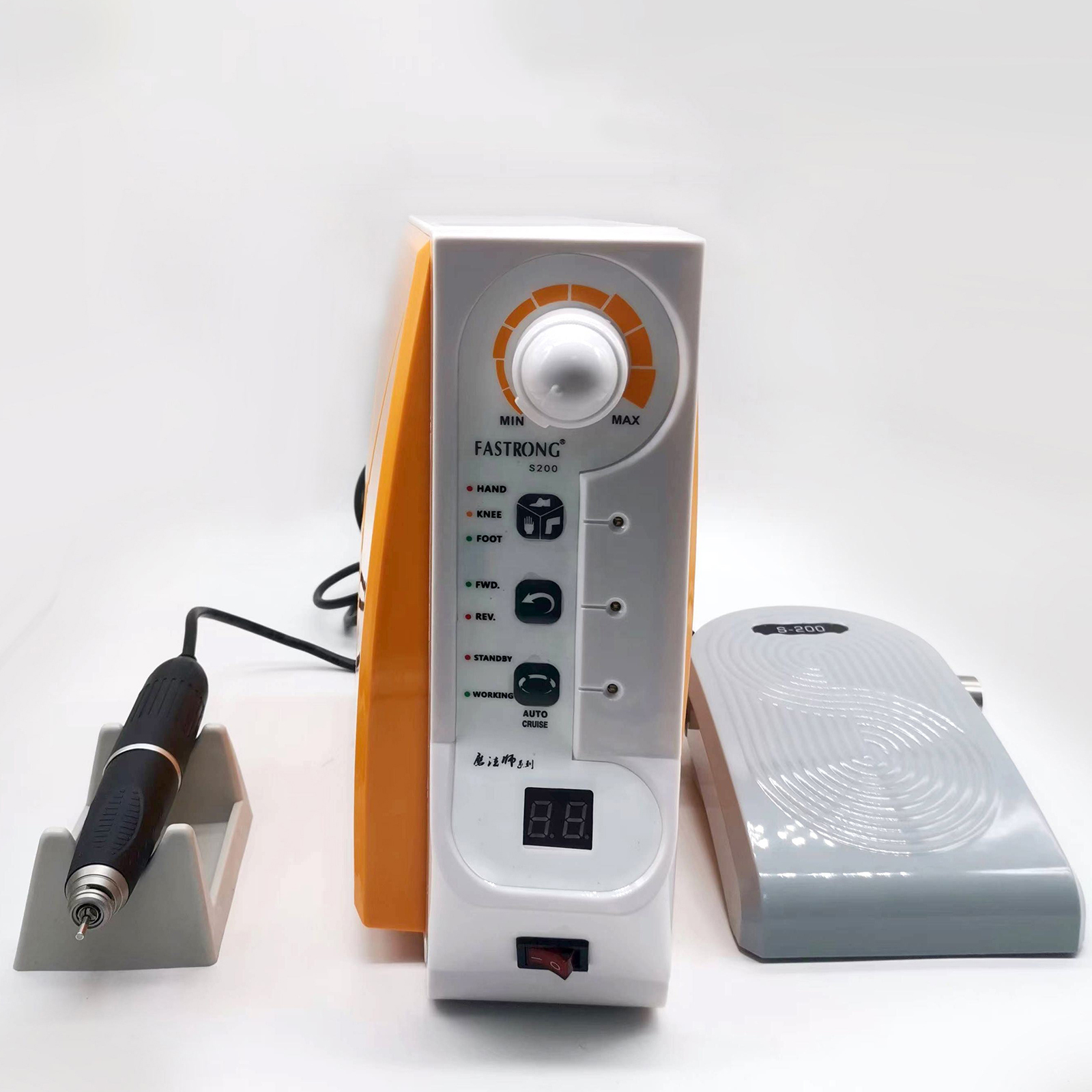 FASTSTRONG S-200 Dental Lab Brushless Micro Motor 60K RPM Handpiece with Hand / Knee / Foot Control