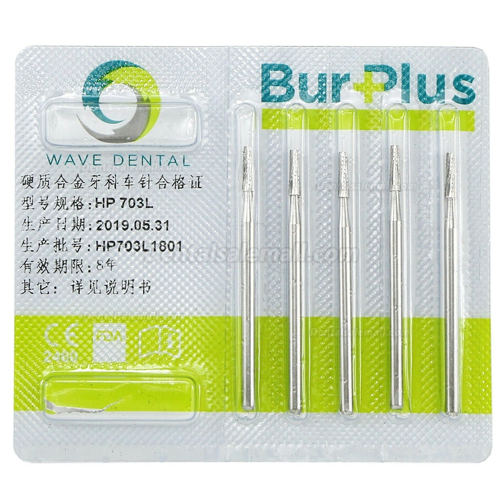 5 Boxes SBT Dental Carbide Long Burs HP 699L 701L 703L Taper Flat End Crosscut Low Speed