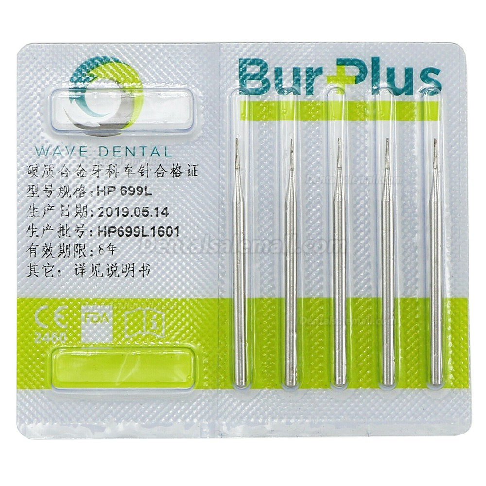 5 Boxes SBT Dental Carbide Long Burs HP 699L 701L 703L Taper Flat End Crosscut Low Speed