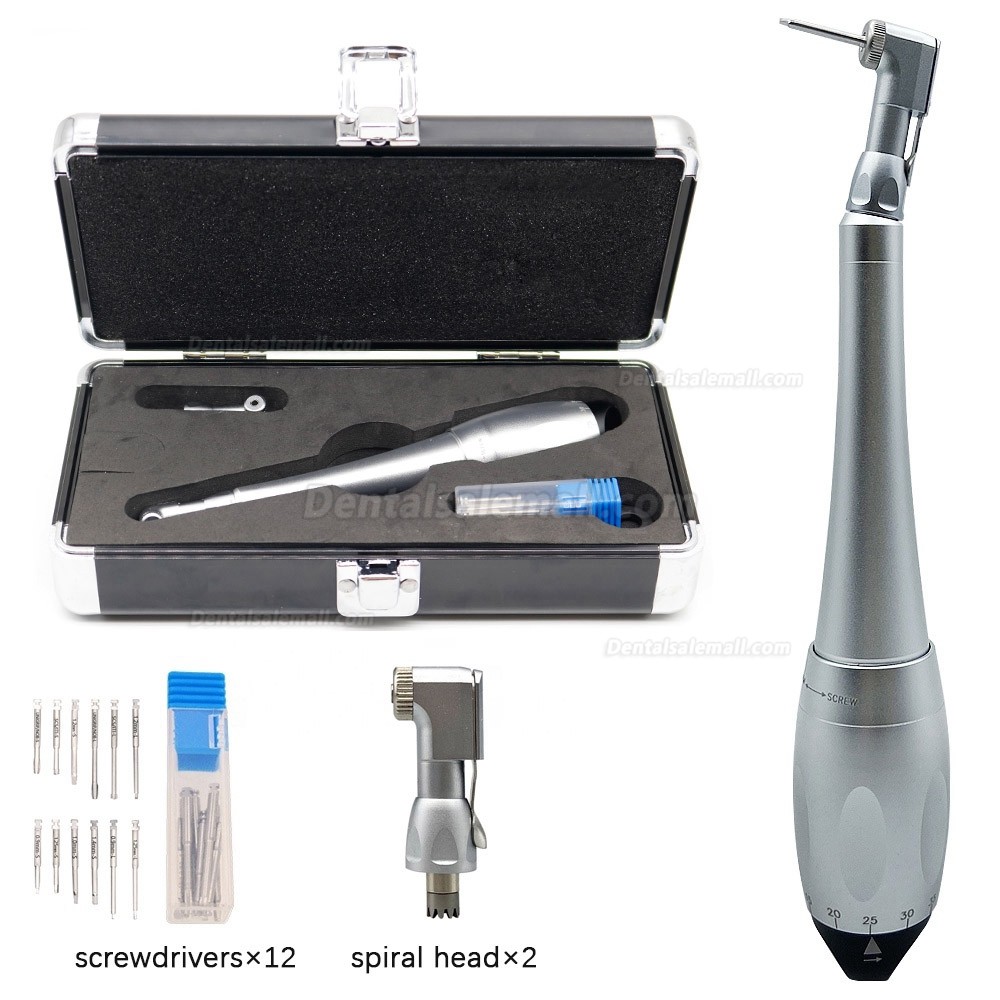 Universal Dental Implant Torque Wrench Handpiece Kit with 12 Drivers & 2 Heads