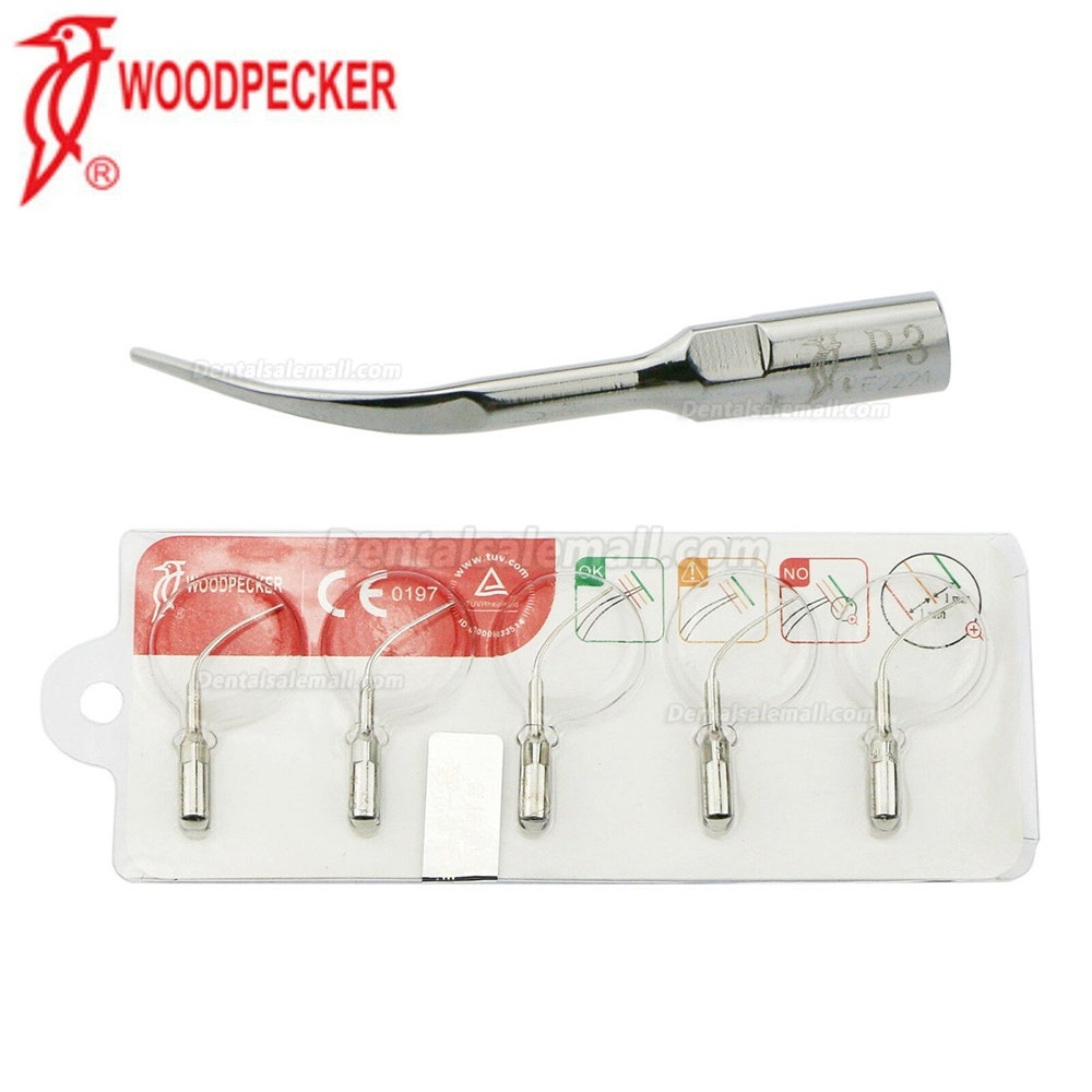 5Pcs Woodpecker Dental Ultrasonic Scaler Periodontal Scaling Tip P3 Fit EMS UDS