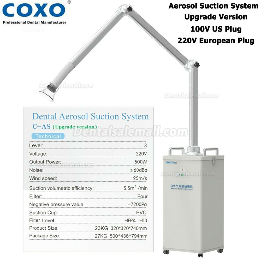 Upgrade COXO Dental Extraoral Aerosol Suction Unit UV Droplets Remover CE FDA