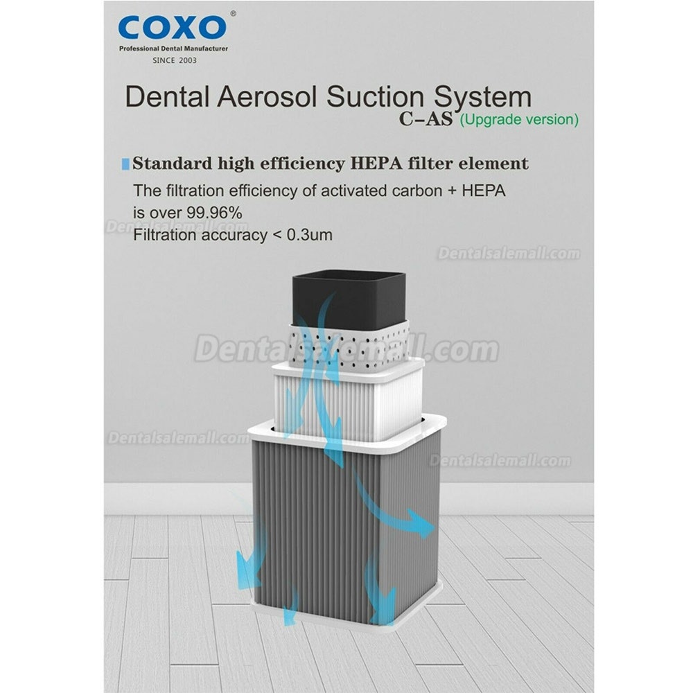 Upgrade COXO Dental Extraoral Aerosol Suction Unit UV Droplets Remover CE FDA