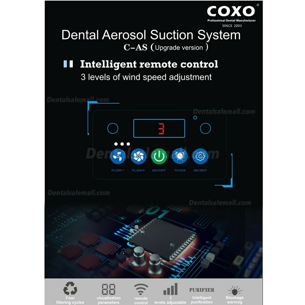 Upgrade COXO Dental Extraoral Aerosol Suction Unit UV Droplets Remover CE FDA