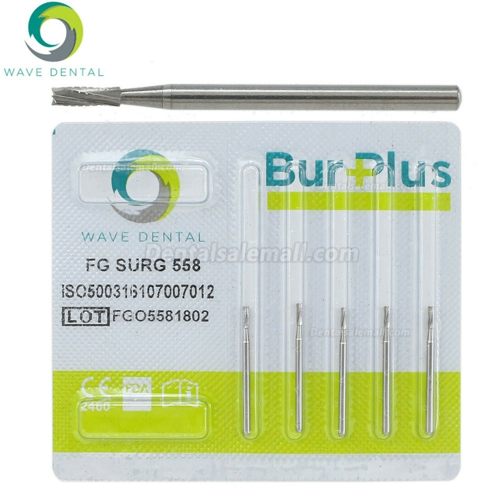 5Packs Wave Dental Carbide Surgical Bur Fits High Speed Handpiece FG SURG 556 557 558 559 560 Prima