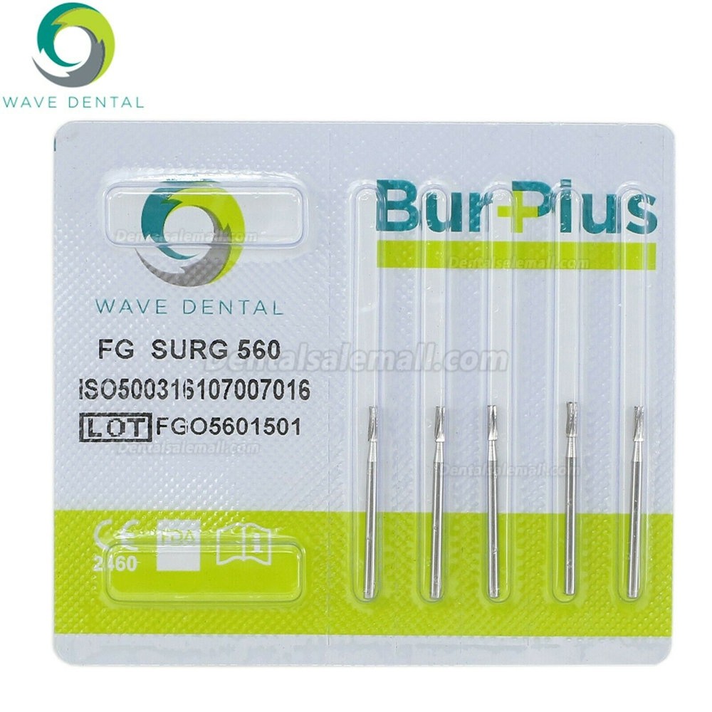 5Packs Wave Dental Carbide Surgical Bur Fits High Speed Handpiece FG SURG 556 557 558 559 560 Prima