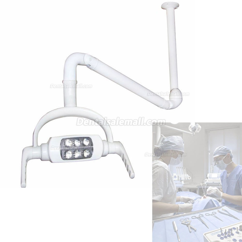 US STOCK!Ceiling-mounted Dental Oral Light Lamp Operating Lamp 6 LED Lens With Arm